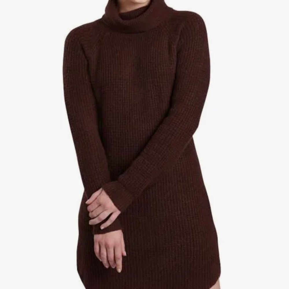 Kuhl Women's Sienna Long Sleeve Cowl Neck Sweater Dress Color: Kalamata